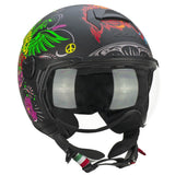 CGM 167S FLO JOY JET CASCO MOTO NERO AZZURRO VERDE OPACO SAGOMATA