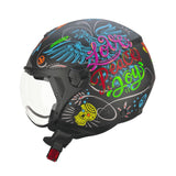 CGM 167S FLO JOY JET CASCO MOTO NERO AZZURRO VERDE OPACO SAGOMATA