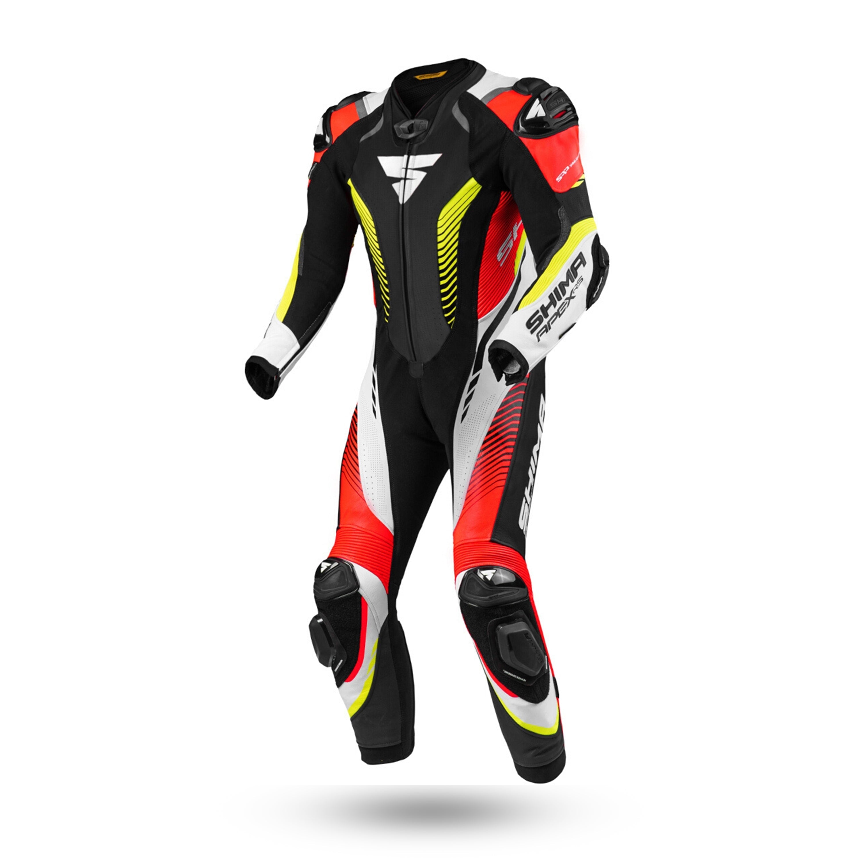 SHIMA APEX RS 1 PC Moto Homem Couro Fatos Amarelo Preto Vermelho Fluo – 1 – Maximomoto PT