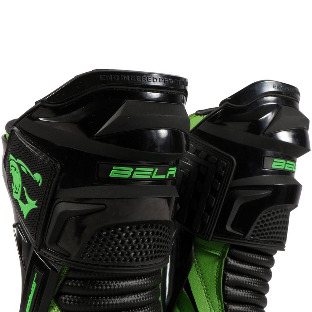 BELA SPEEDO 2.0 Leather Motorcycle Boots Black Green – 5 – Maximomoto PT