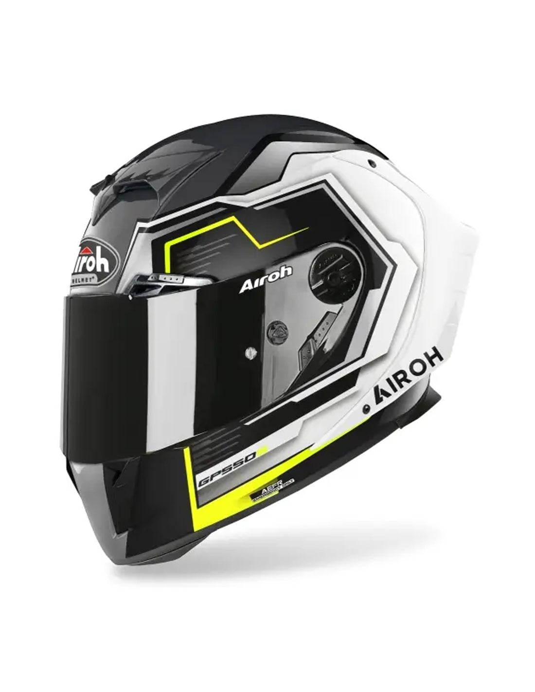AIROH - CASCOS GP550 S RUSH WHITE/YELLOW GLOSS