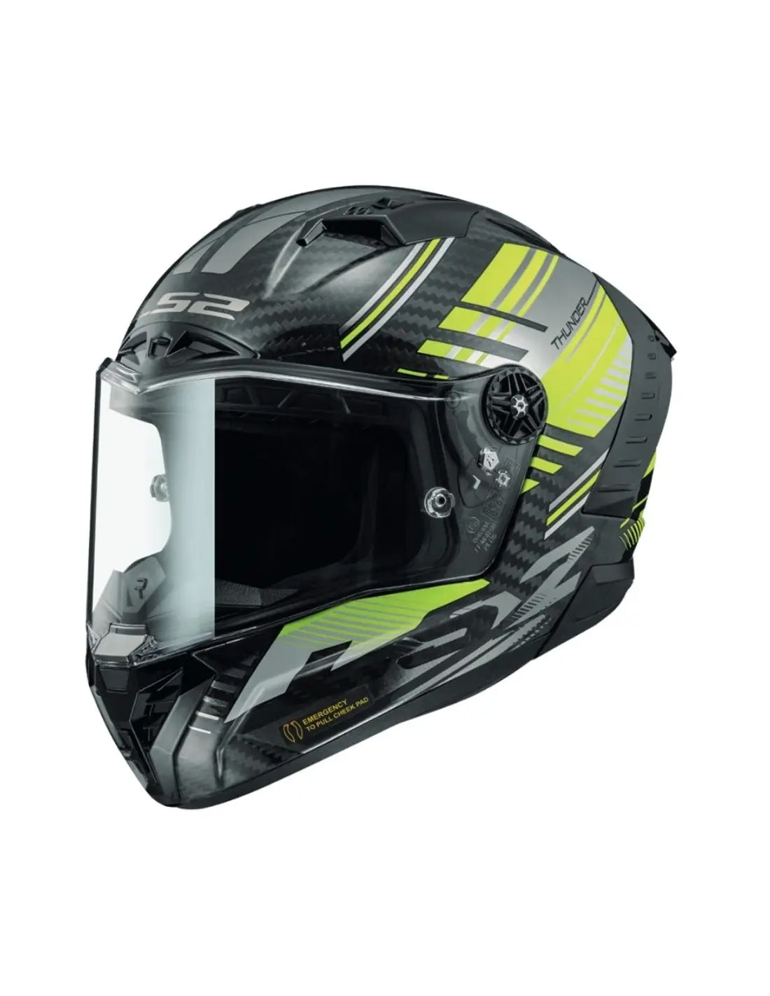 LS2 FF805 THUNDER C CAPACETE INTEGRAL DE MOTO GLOSS PRETO H-V AMARILLO – 1 – Maximomoto PT