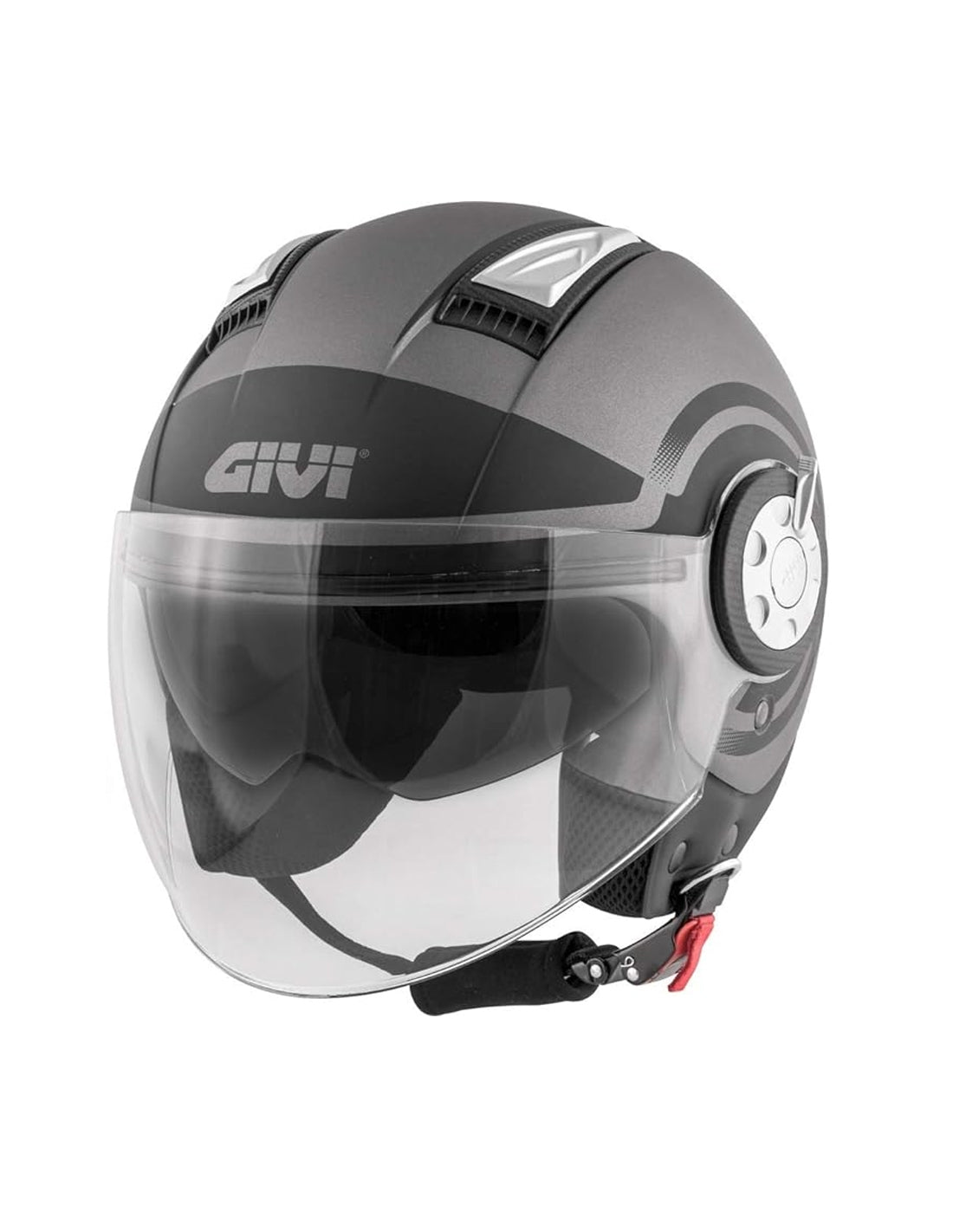 GIVI CASCO JET-R 111/AIR JET.D/ROUND TITANIO/NEGRO