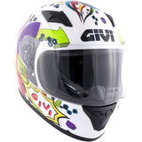 GIVI J.04 POOFD Moto Junior Integral Capacete Gráfico Branco