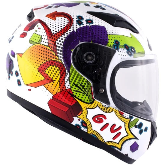 GIVI J.04 POOFD Moto Junior Integral Capacete Gráfico Branco – 3 – Maximomoto PT