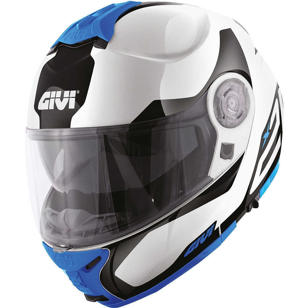 GIVI MOD X.21 CHALLENGER SHIVER Moto Modular Capacete Branco Azul Vermelho – 5 – Maximomoto PT