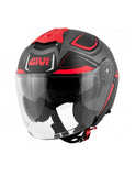 GIVI X.22 PLANETD HYPER Moto Jet Capacete Titânio Vermelho