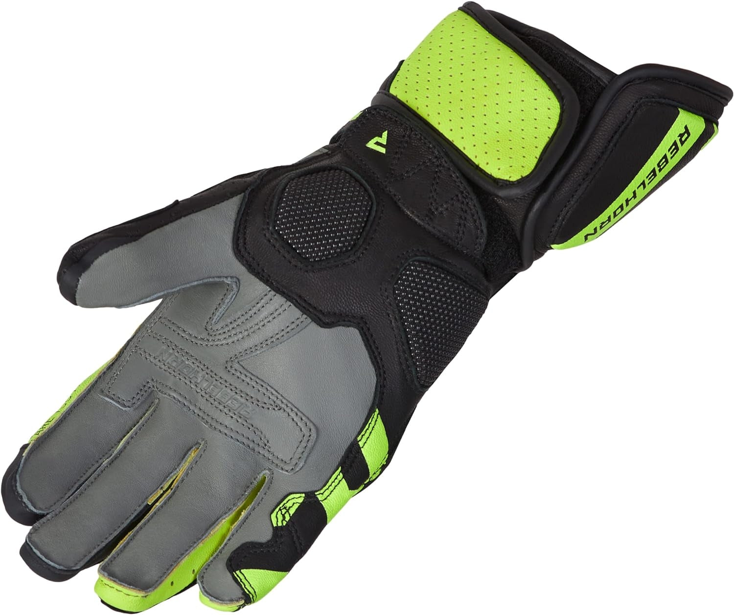 REBEL HORN - GUANTES PIEL FIGHTER BLACK/FLUO YELLOW – 4 – Maximomoto PT