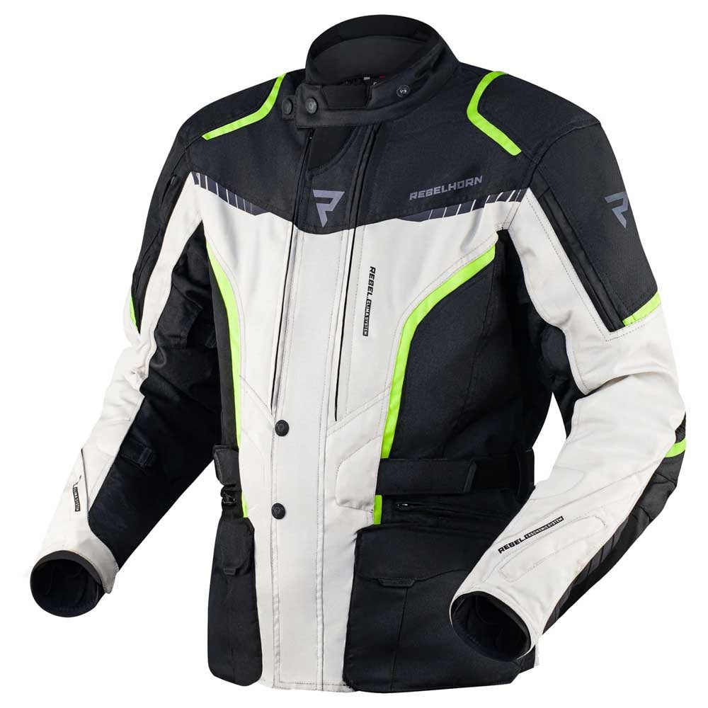 REBEL HORN - TEXTILE JACKET HIKER III BLACK/GREY/FLO YELLOW – 2 – Maximomoto PT