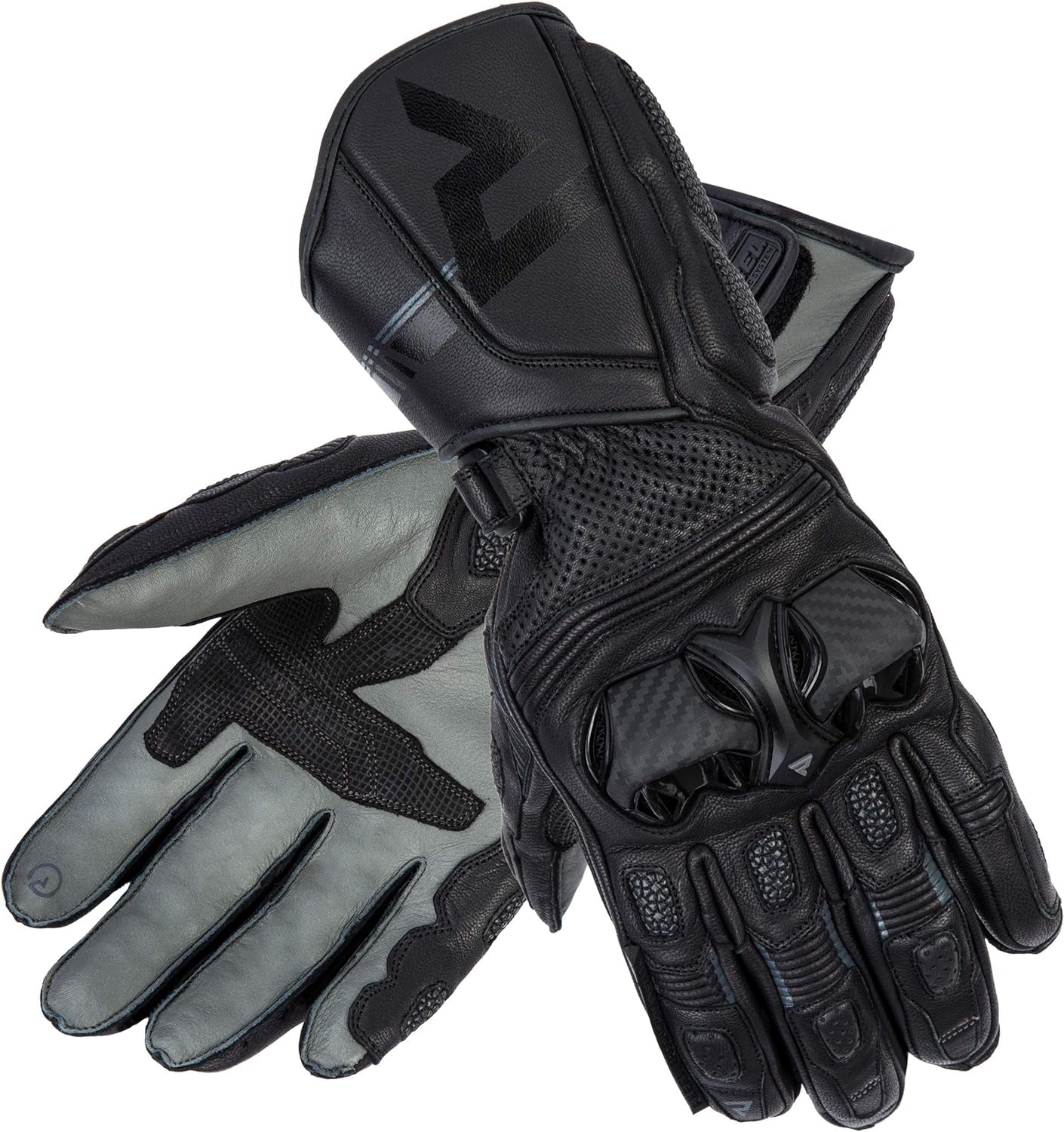 REBEL HORN - GUANTES PIEL ST LONG BLACK/GREY – 3 – Maximomoto PT