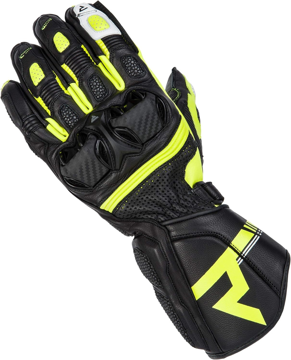 REBEL HORN - GUANTES PIEL ST LONG NEGRO/GRIS/VERDE FLOR – 4 – Maximomoto PT