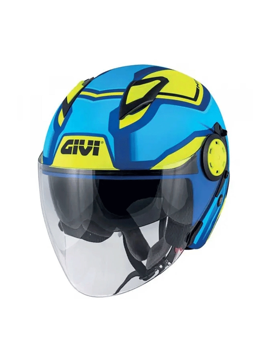 GIVI 12.3 STRATOS Open Face Scooter Jet Helmet Solid Yellow Blue – 1 – Maximomoto PT