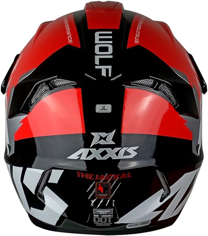 AXXIS-CASCO MX803 WOLF JACKAL B5 ROJO BRILLO