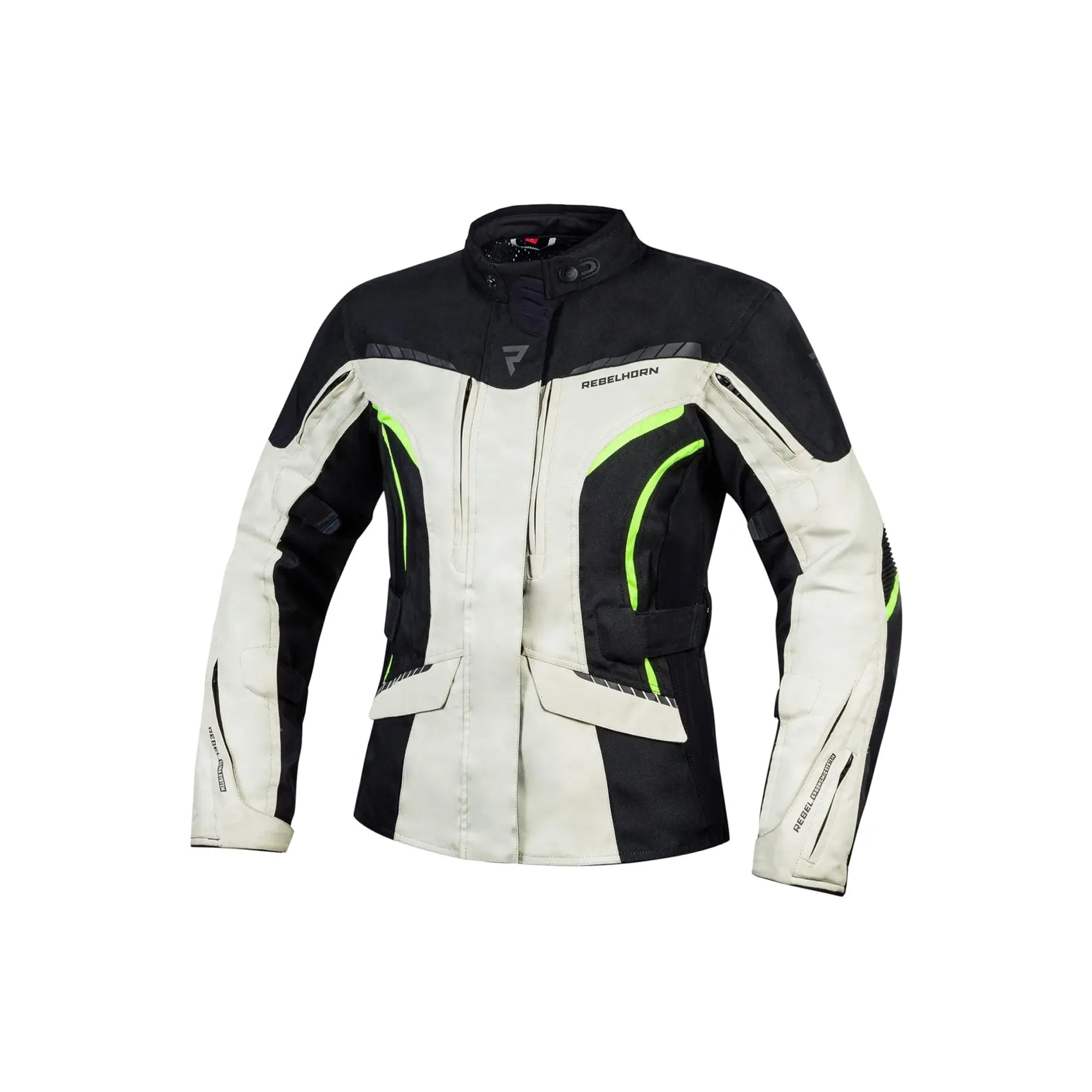 REBEL HORN - TEXTILE JACKET HIKER III LADY BLACK/GREY/YELL – 1 – Maximomoto PT