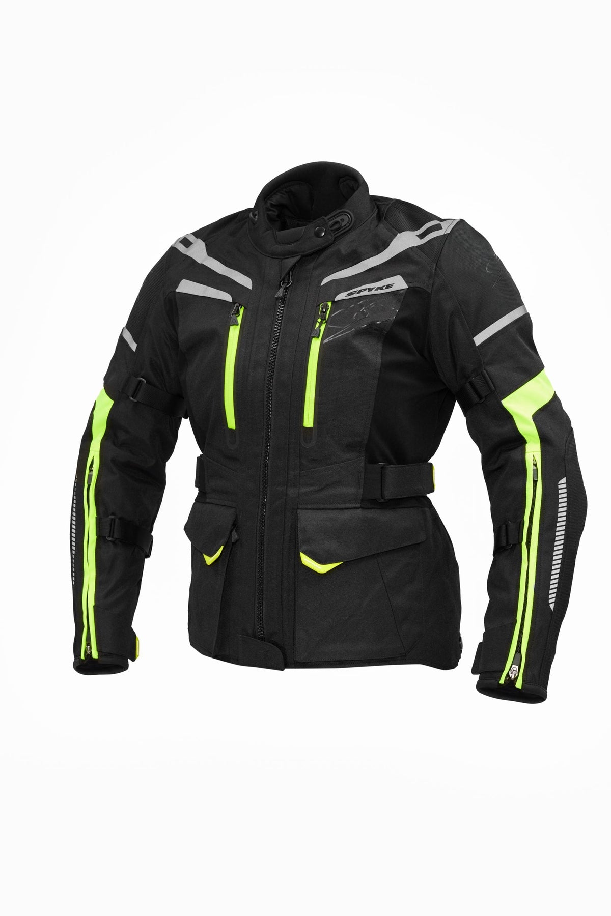 SPYKE - COMPASS DRY TECNO LADY JACKET BLACK/FLUOYELLOW - SECURTEX MOTOR S.L (t/a MaximoMoto)