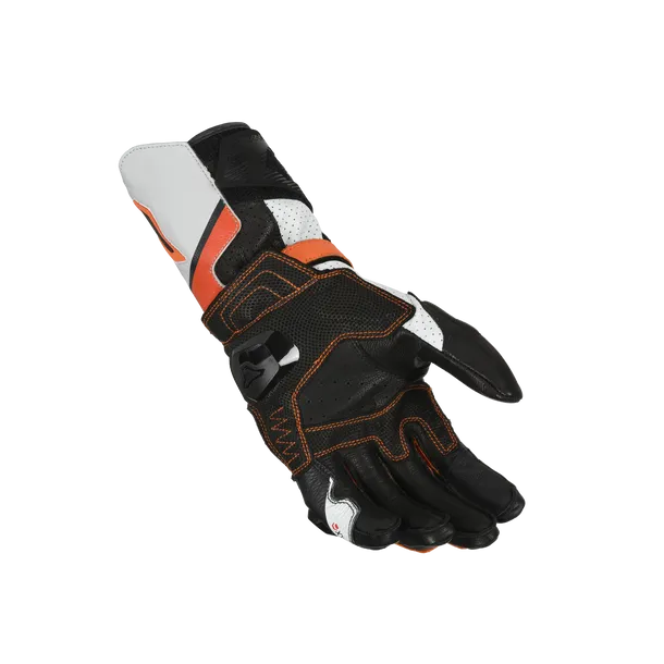 MACNA PROTEGO MEN'S MOTORCYCLE LEATHER GLOVES WHITE ORANGE BLACK – 2 – Maximomoto PT