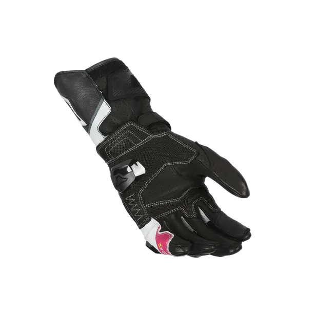 MACNA PROTEGO SENHORA MOTOCICLETA COURO LUVAS BRANCO ROSA PRETO – 2 – Maximomoto PT