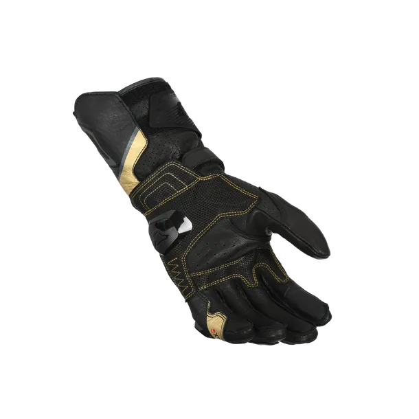 MACNA PROTEGO MULHER MOTOCICLETA COURO LUVAS PRETAS DOURADAS – 2 – Maximomoto PT