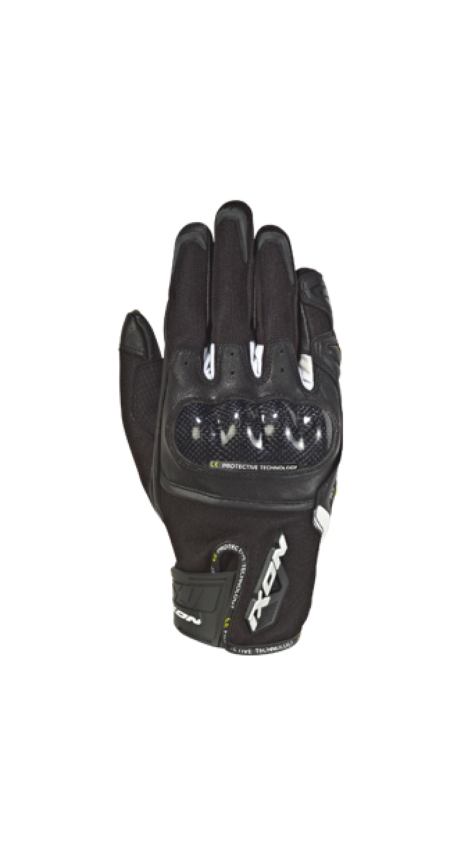 IXON RS RISE AIR ROADSTER MEN'S BLACK AND WHITE GLOVES – 1 – Maximomoto PT