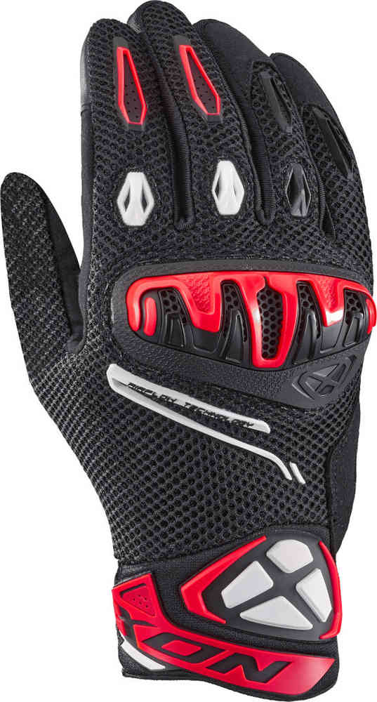 IXON MIRAGE AIRFLOW ROADSTER HOMEM LUVAS PRETAS BRANCAS VERMELHAS