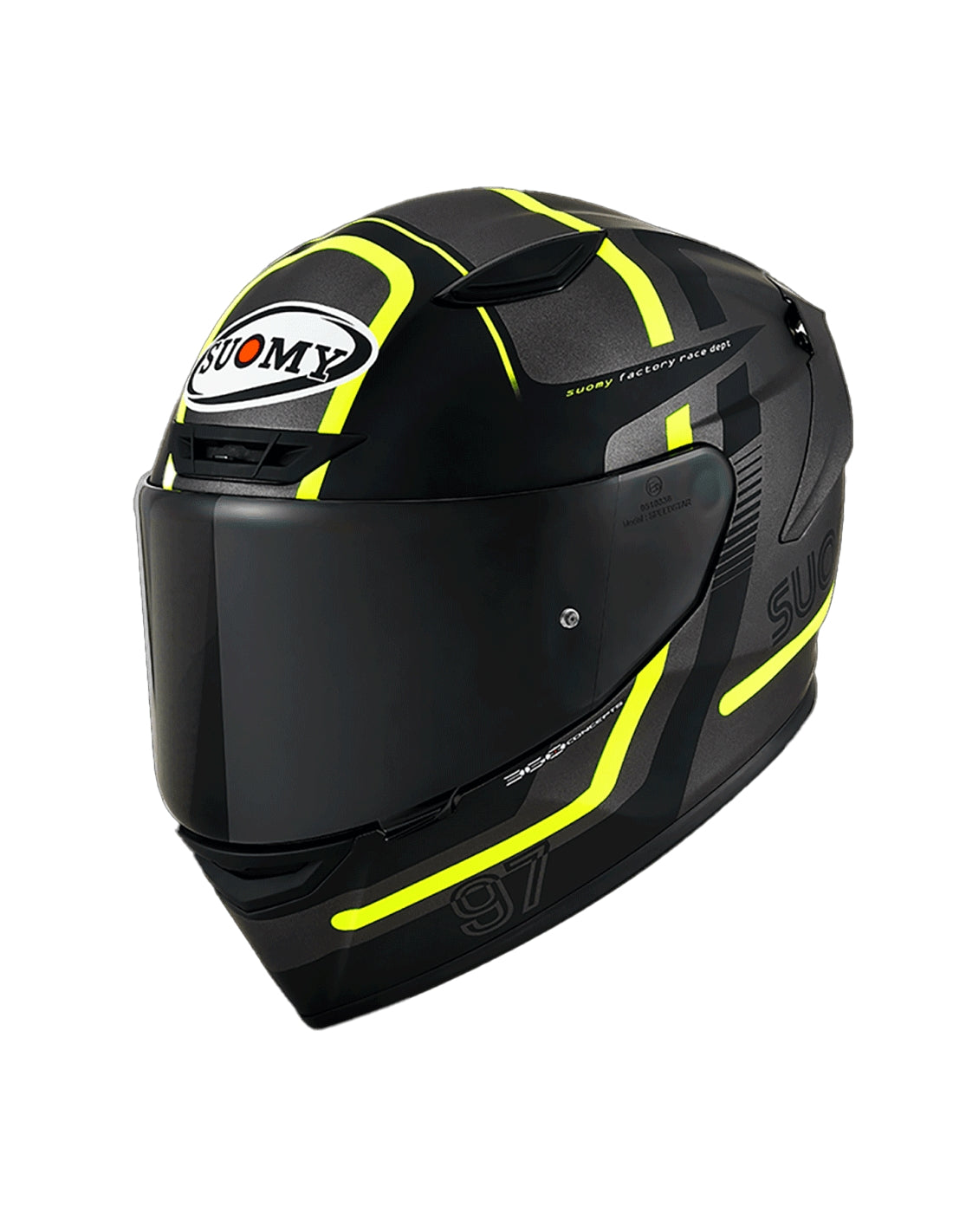 SUOMY-CASCOS TRACK-1 NINETY SEVEN MATT GUN METAL/YELLOW E06