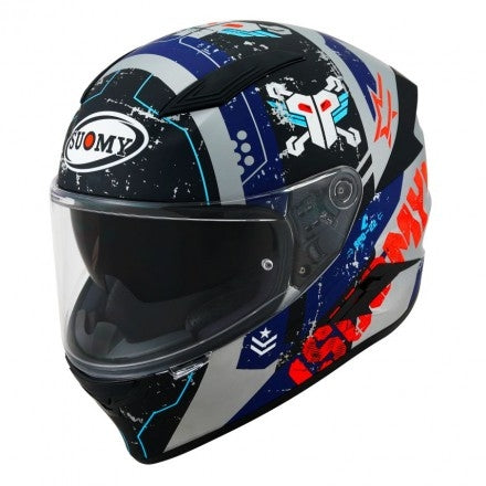 SUOMY-CASCOS SPEEDSTAR TACTIC MATT SILVER/RED – 3 – Maximomoto PT