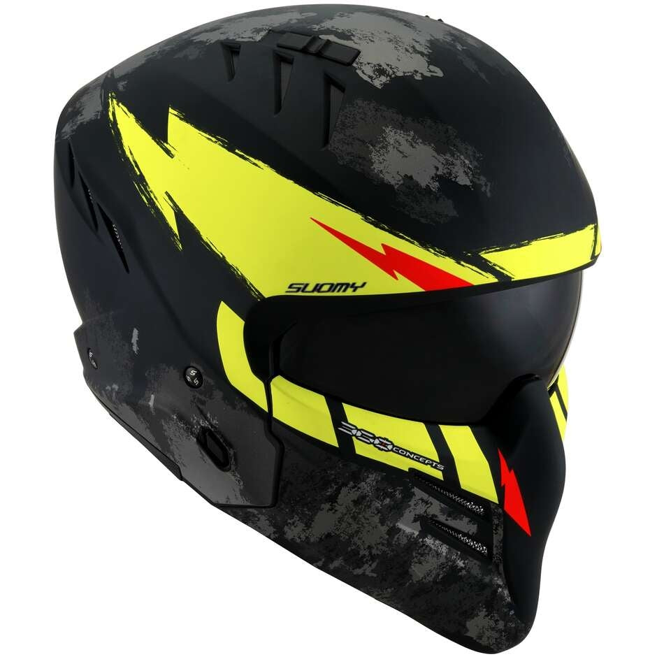 SUOMY-CASCOS ARMOR HIGH VOLT MATT BLACK/YELLOW – 3 – Maximomoto PT