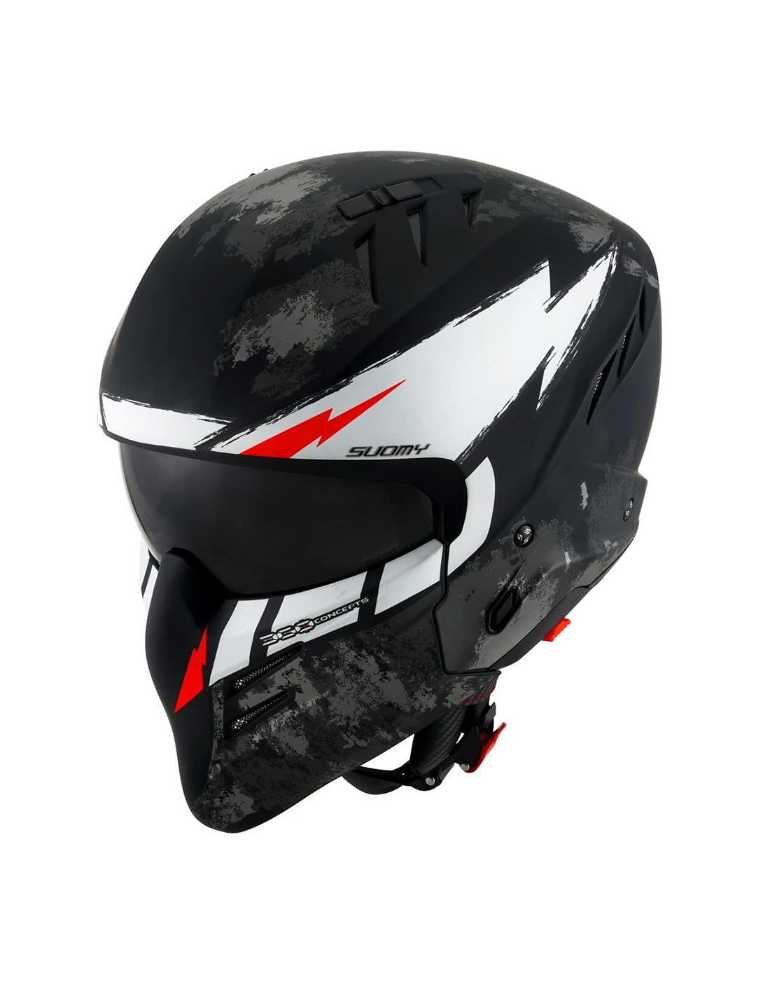 SUOMY-CASCOS ARMOR HI VOLT MATT BLACK/WHITE – 1 – Maximomoto PT