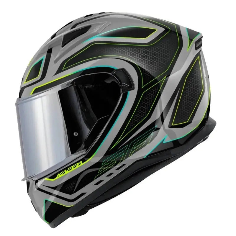 KAPPA - CASCO FULL KV56/NEONGRIS-BR/YELLOW