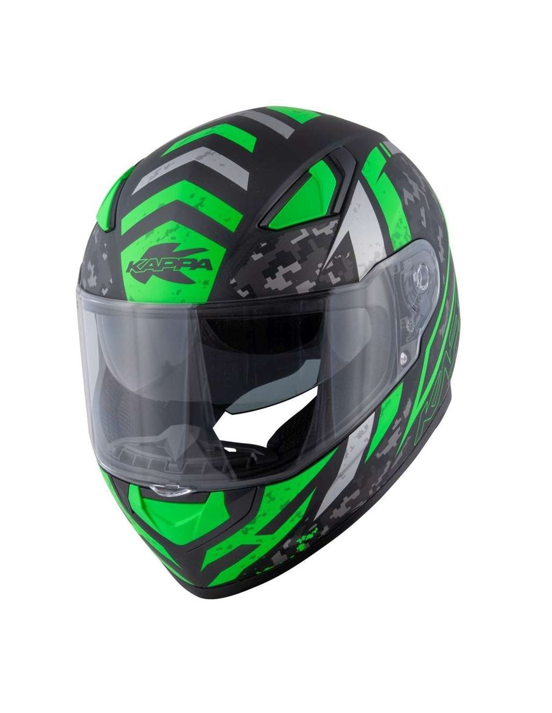 KAPPA - CASCO FULL KV41/DALLAS.D/PIXEL NEGRO-MT/VERDE