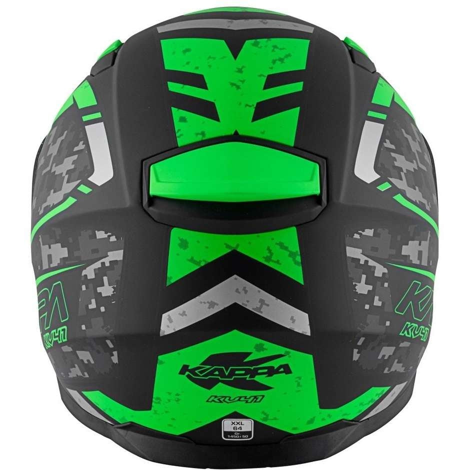 KAPPA - CASCO FULL KV41/DALLAS.D/PIXEL NEGRO-MT/VERDE