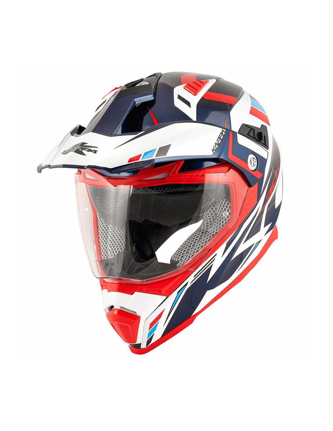 KAPPA - CASCO FULL KV30/EVO O/PLD/GRAYER BLANCO-BR/AZUL/RED – 1 – Maximomoto PT