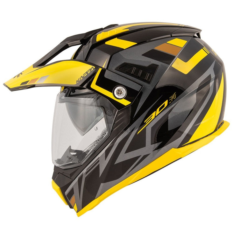 KAPPA - CASCO FULL KV30/EVO O/PLD/GRAYER NEGRO/TITANIO/YELLOW – 5 – Maximomoto PT