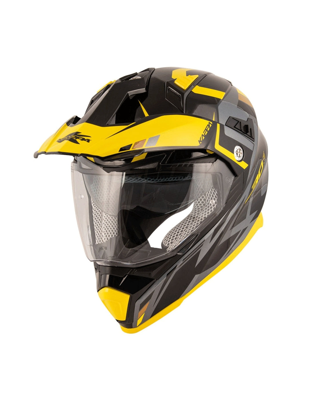 KAPPA - CASCO FULL KV30/EVO O/PLD/GRAYER NEGRO/TITANIO/YELLOW – 1 – Maximomoto PT