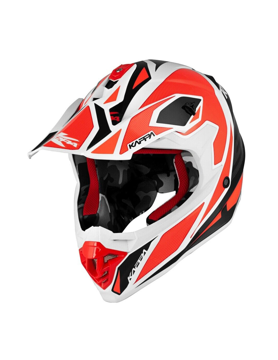 KAPPA - CASCO FULL KV49/CROSS.D/SHOCK BLANCO/NEGRO/ROJO