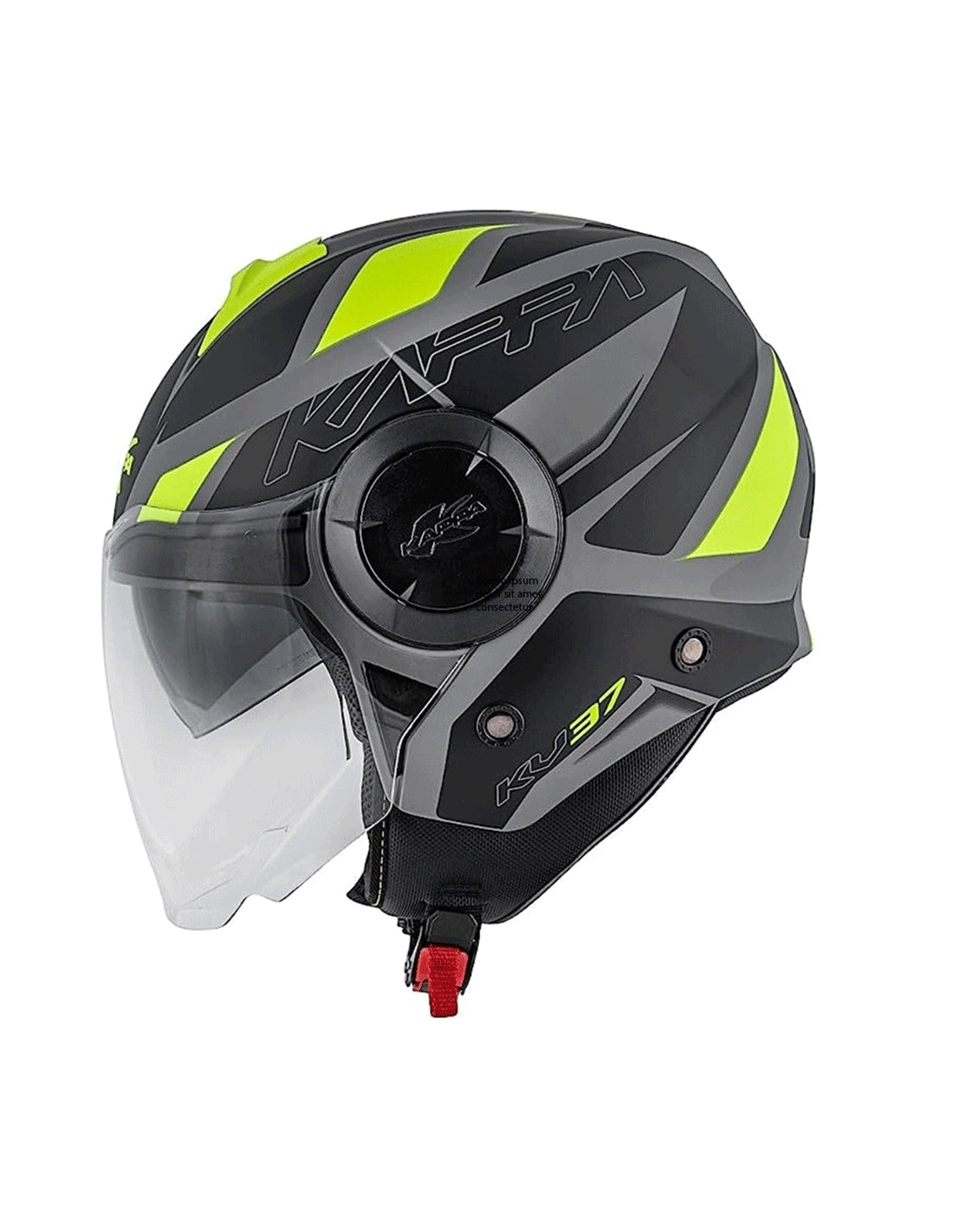 Kappa KV37 EVO SHARP Jet Motorcycle Helmet Matte Black Matte Yellow – 1 – Maximomoto PT