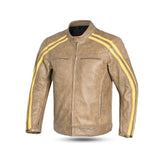 BELA NIGHT HAWK VINTAGE Moto Couro Casacos Marrón Bege