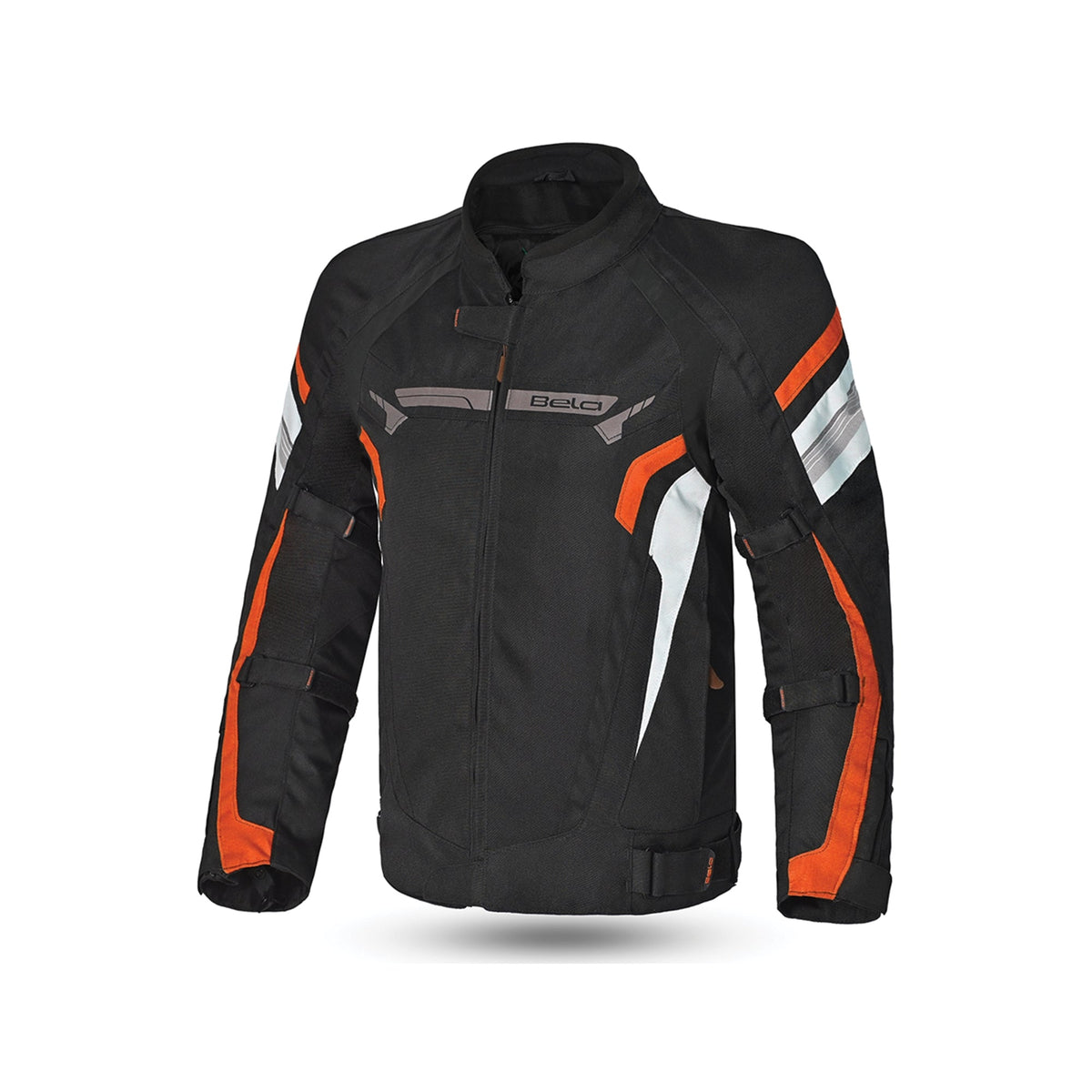 BELA HIGHLAND Motociclista Homem Casaco Preto Branco Laranja