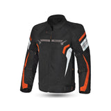BELA HIGHLAND Motociclista Homem Casaco Preto Branco Laranja