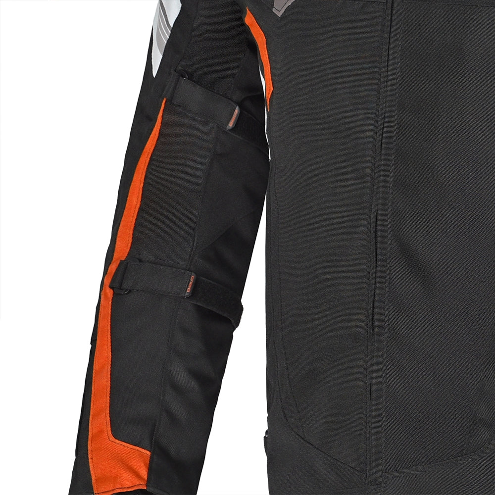 BELA HIGHLAND Motociclista Homem Casaco Preto Branco Laranja