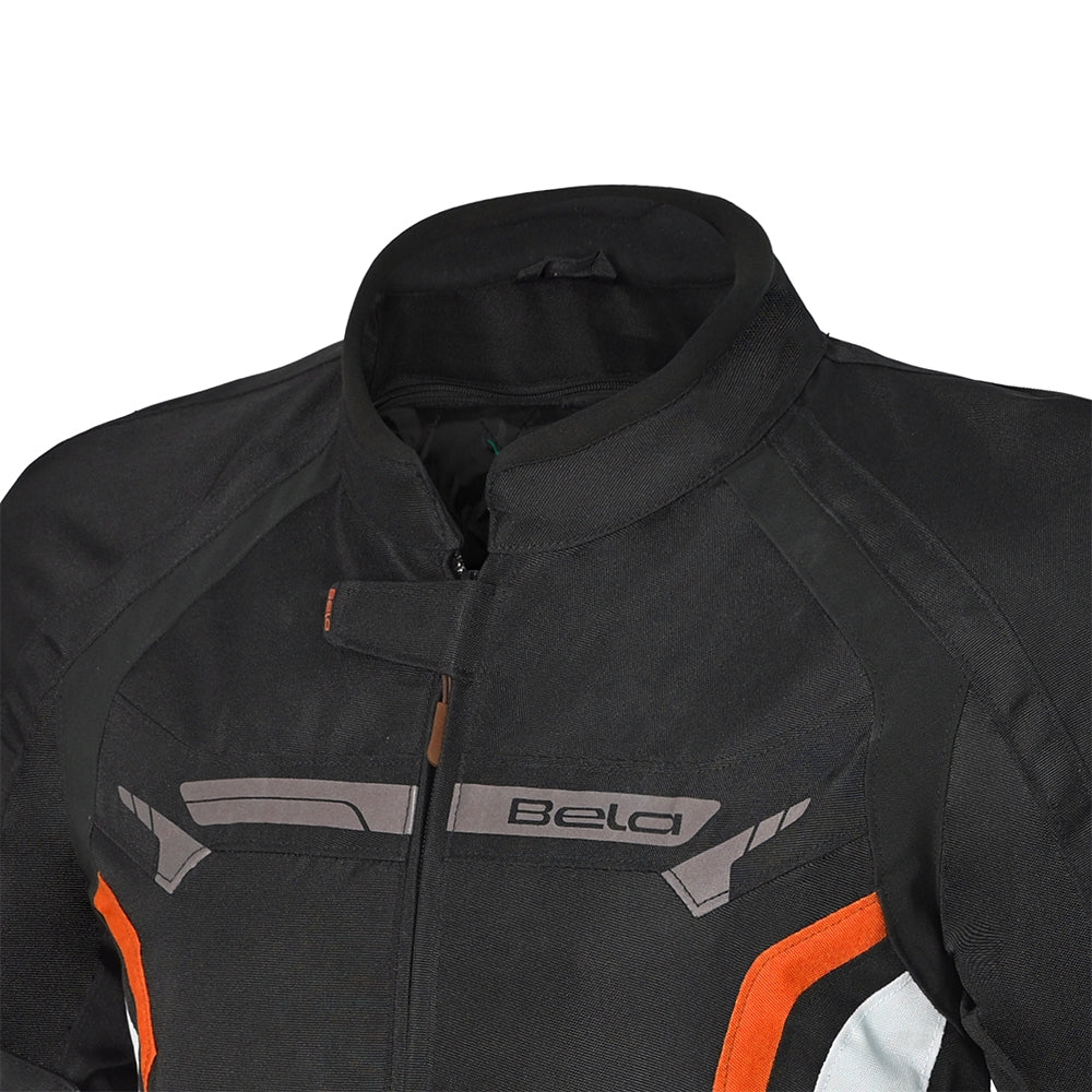 BELA HIGHLAND Motociclista Homem Casaco Preto Branco Laranja
