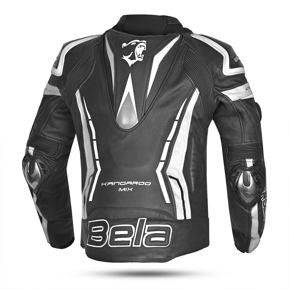 BELA Rocket Homem Moto Piel Casacos Preto Branco – 2 – Maximomoto PT