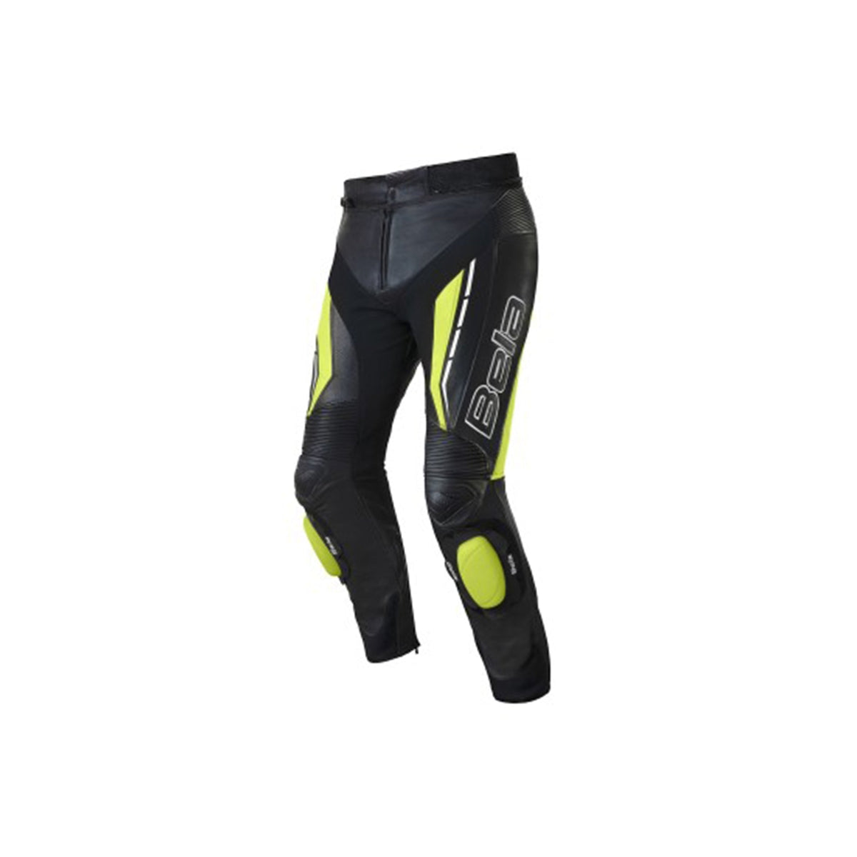 BELA ROCKET Couro Moto Homem Calças Preto Fluorescente Amarelo