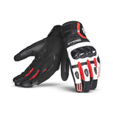 BELA AIR FLOW Moto Couro Luvas Preto Branco Vermelho