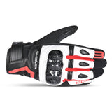 BELA AIR FLOW Moto Couro Luvas Preto Branco Vermelho