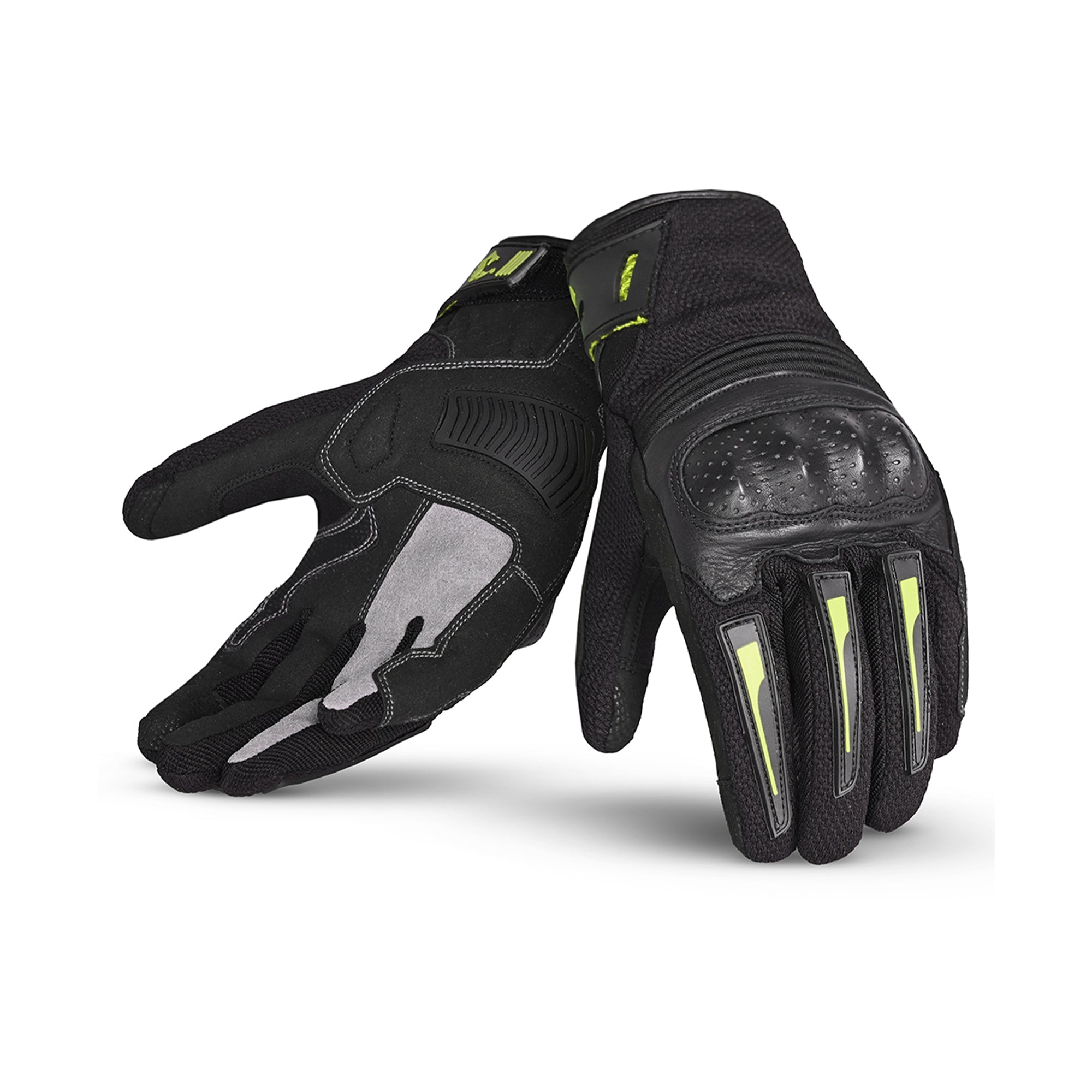 BELA DRIFT Moto Textil Luvas Preto Amarelo Fluorescente