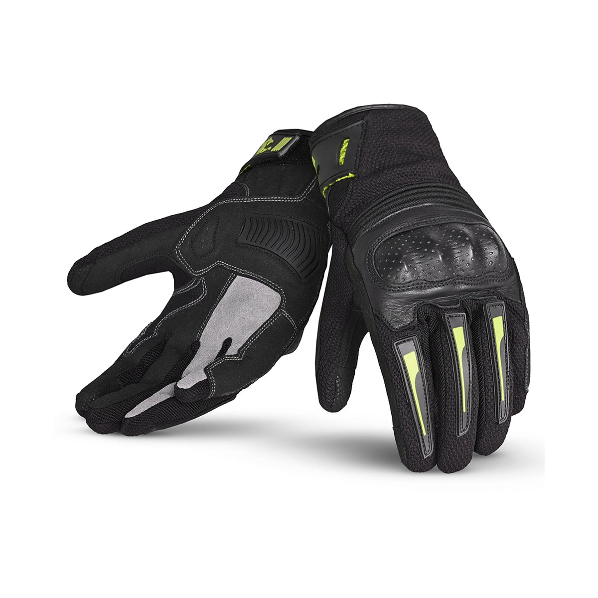 BELA DRIFT Moto Textil Luvas Preto Amarelo Fluorescente