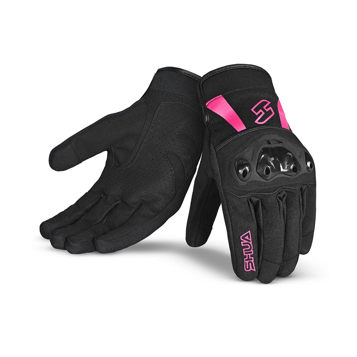 SHUA SHOT Moto Senhora Luvas Preto Rosa