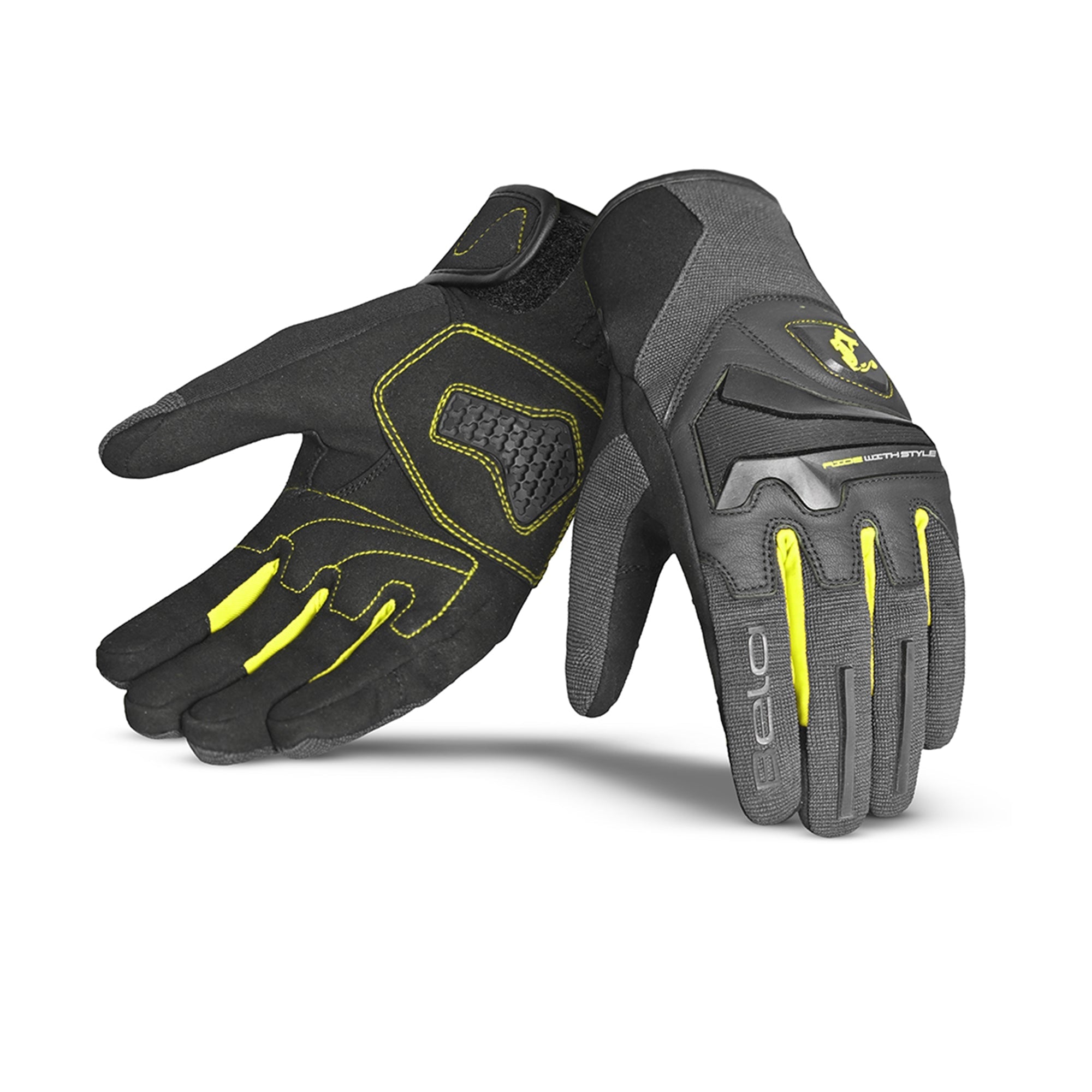 BELA STAR Moto Textil Luvas Homem Preto Cinza Amarelo – 1 – Maximomoto PT