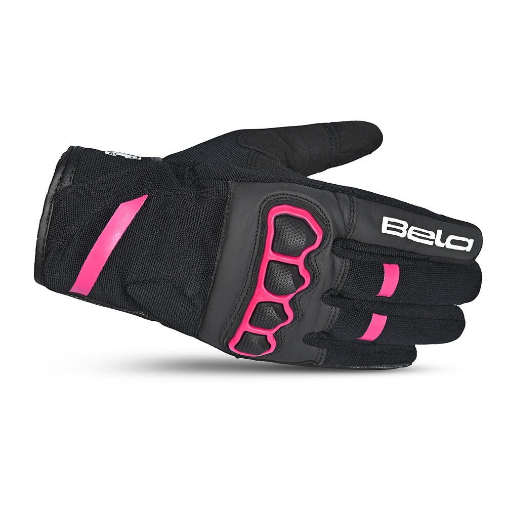 BELA Tracker Winter WP Textil Senhora Moto Luvas Preta Rosa